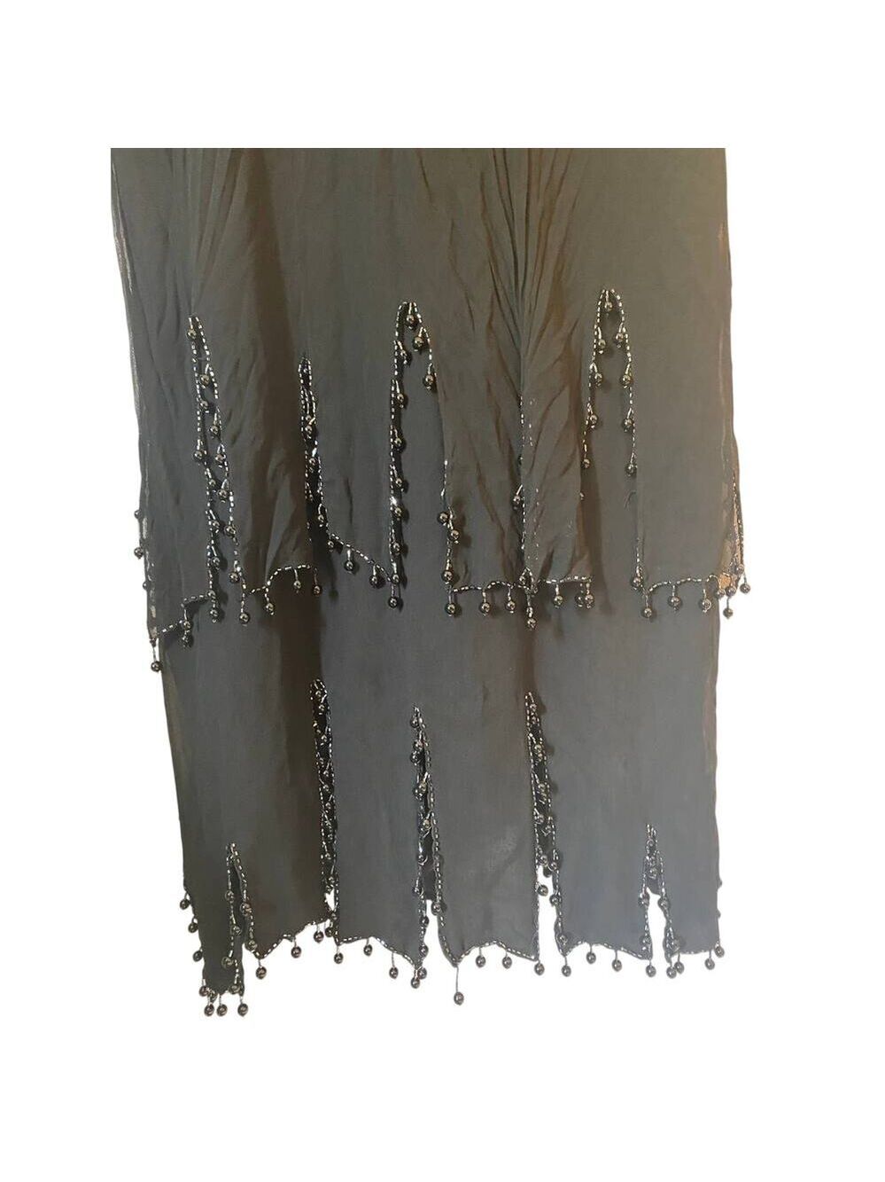 oleg cassini vintage beaded flapper silk dress 14 - Picture 2 of 9